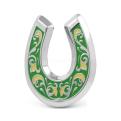 Подкова из серебра с эмалью родированная