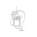 Подвеска из серебра с фианитами родированная - Овен