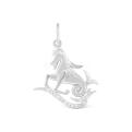 Подвеска из серебра с фианитами родированная - Козерог