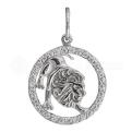 Подвеска из серебра с фианитами Лев