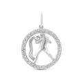 Подвеска из серебра с фианитами родированная - Водолей