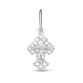 Крест из серебра родированный - 2,5 см