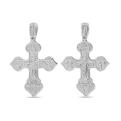 Крест из серебра родированный