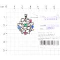 Подвеска из серебра с цветными фианитами родированная