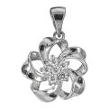 Подвеска с белыми фианитами Цветок