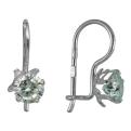 Серьги детские на петле из серебра с фианитами