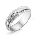 Кольцо из серебра с алмазной огранкой родированное - фото
