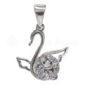 Подвеска из серебра с фианитом родированная