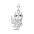 Подвеска из серебра с фианитами родированная Сова