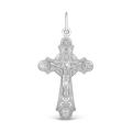 Крест из серебра родированный - 4 см