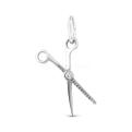 Подвеска из серебра родированная с фианитом - Ножницы
