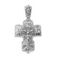 Крест из серебра родированный