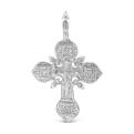Крест из серебра родированный
