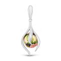Подвеска из серебра с эмалью родированная