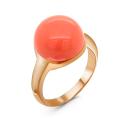 Кольцо из золочёного серебра с синт.кораллом