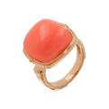 Кольцо из золочёного серебра с синт. кораллом
