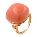 Кольцо из золочёного серебра с имит.кораллом