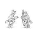 Серьги из серебра с фианитами родированные