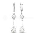 Серьги из серебра с жемчугом Swarovski родированные