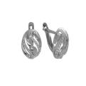 Серьги из серебра с фианитами (родированные)