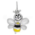 Подвеска детская из серебра с эмалью родированная - Пчелка