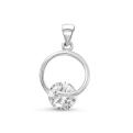 Подвеска из серебра с фианитами родированная
