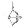 Подвеска из серебра с фианитами родированная  - Стрела и лук