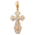 Крест нательный из серебра с ручной гравировкой (позолота)