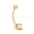 Пирсинг из золочёного серебра с фианитом