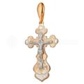 Крест нательный из серебра с ручной гравировкой (позолота)