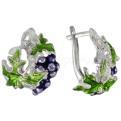 Серьги из серебра с цветной эмалью 