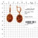 Серьги из золочёного серебра с янтарем