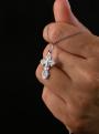 Крест из серебра родированный - 3,1 см