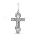 Крест нательный из серебра родированный