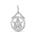 Подвеска из серебра с фианитами родированная 