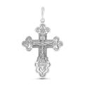 Крест нательный из серебра родированный