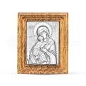 Икона Богоматерь Владимирская - серебро, дуб