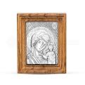 Икона Богоматерь Казанская - серебро, дуб