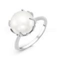 Кольцо из серебра с жемчугом родированное