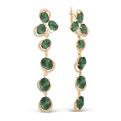 Серьги из золочёного серебра с зелёным аметистом и фианитами