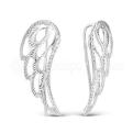 Серьги из серебра с алмазной огранкой Крылья родированные