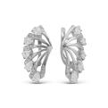 Серьги из серебра с фианитами родированные