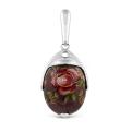 Подвеска из серебра с эмалью родированная