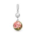 Подвеска из серебра с эмалью родированная