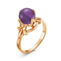 Кольцо из золочёного серебра с нат.аметистом