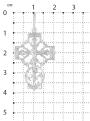 Крест из серебра родированный - 3,9 см