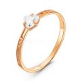 Кольцо из золочёного серебра с фианитом - Спаси и сохрани