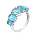 Кольцо из серебра с пл.кварцем цв топаз