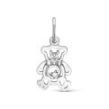 Подвеска из серебра с фианитом родированная Мишка