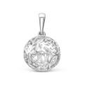 Подвеска из серебра родированная - Шар